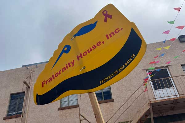 fraternity house inc aidswalk 2023 shoe sign